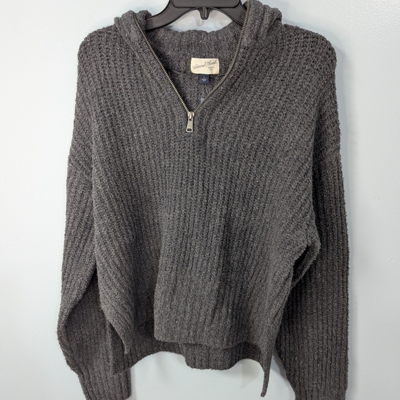 Universal Thread Sweaters - Universal  Thread Gray Knit Half-Zip Sweater S